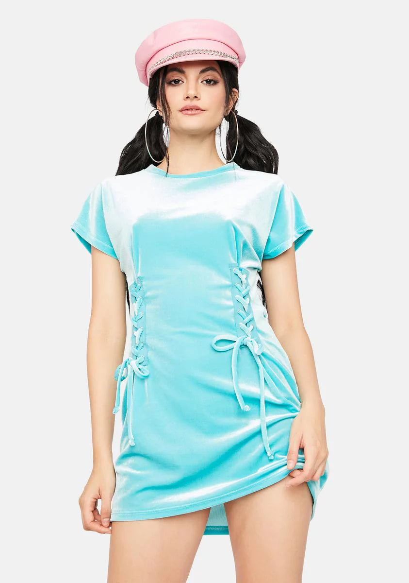 Berry Gonna Act Out Velour Mini Dress