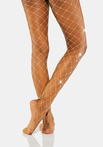 Naturally Rockin' Bling Rhinestone Fishnet Tights