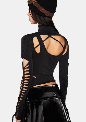 Modulation Cut Out Long Sleeve Top