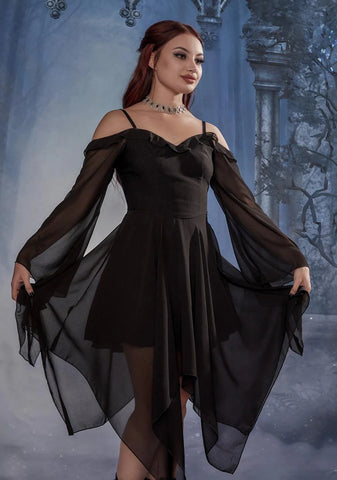 Sinister Sorceress Off The Shoulder Dress