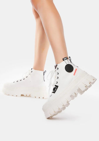 White Revolt Hi Tx Platform Sneakers