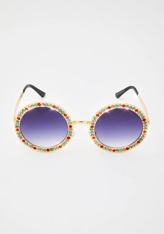 Hippie Vision Rhinestone Sunglasses