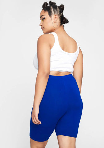 Navy Bb Power Up Biker Shorts