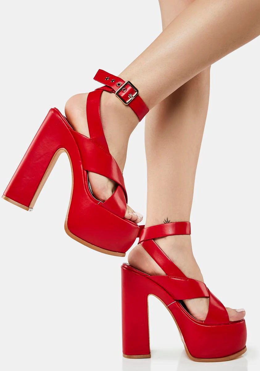 Red Balta Platform Heels