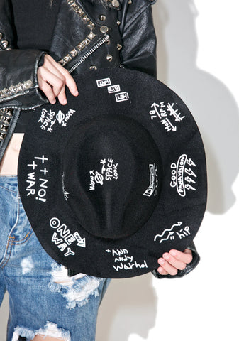 Tagged Up Wide Brim Hat