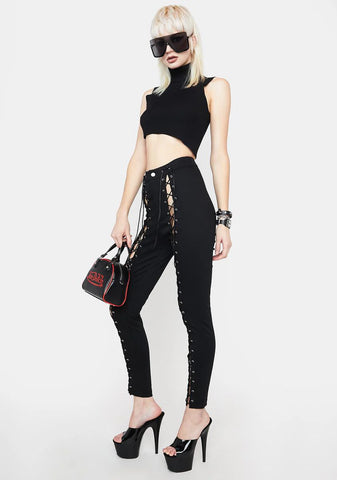 Reach My Level Lace Up Jeans