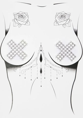 Chrome Bad Ass Spikes Pasties