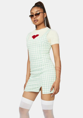 Mint Park Sunshine Gingham Mini Dress