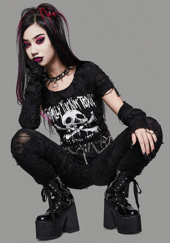 Toxic For Life Shredded Top