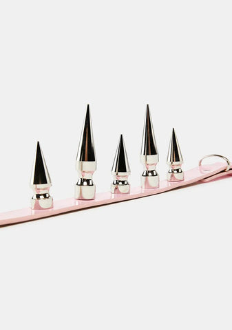 Pink Large Spike Choker