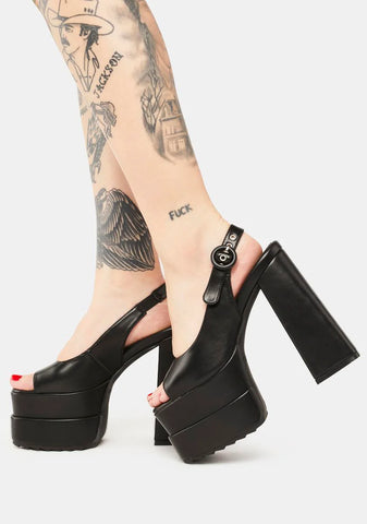 Say It Black Platform Heels