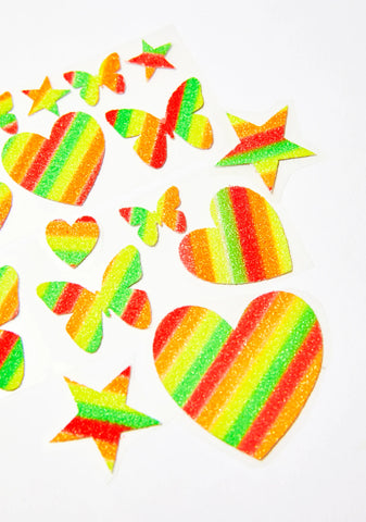 Blacklight Butterfly Body Stickers