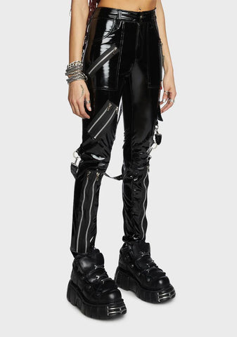 Black PVC Bondage Pants