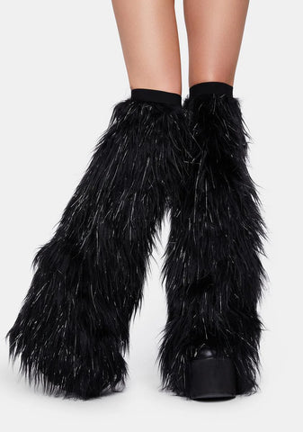 Techno Kitty Faux Fur Leg Warmers