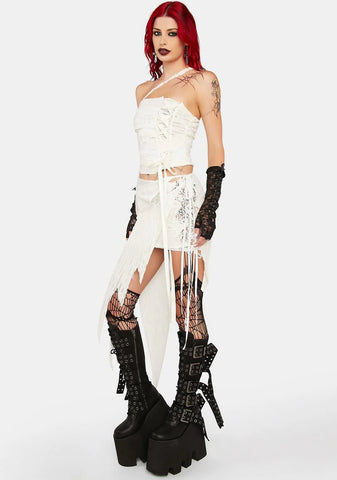 White Mummy Wrap Skirt