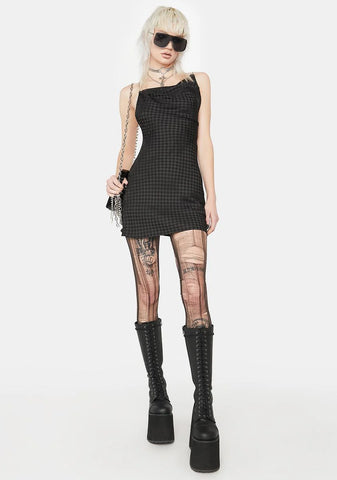 Raven Start A Rumor Houndstooth Mini Dress