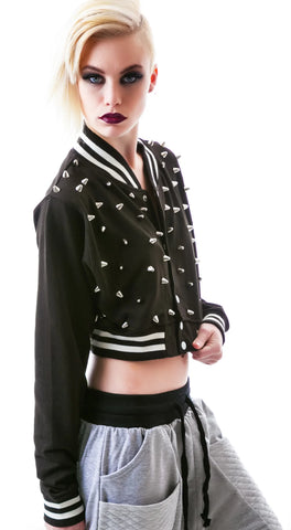 The  Margot Studded Crop Bomber