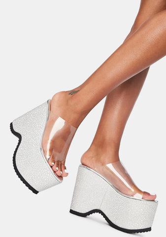 Silver Leanne Platform Sandals