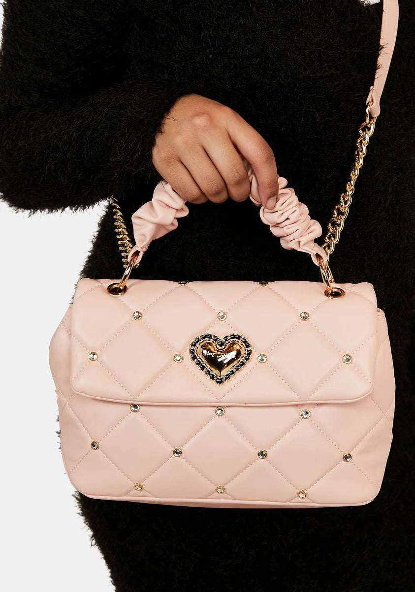 Blush Scrunch And Shine Top Handle Bag