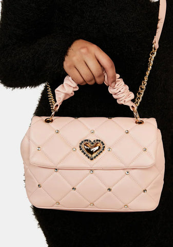 Blush Scrunch And Shine Top Handle Bag