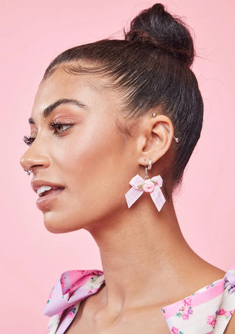 Weekend Bloom Bow Drop Earrings