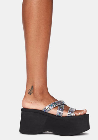 Cosmic Goth Beach Platform Sandals