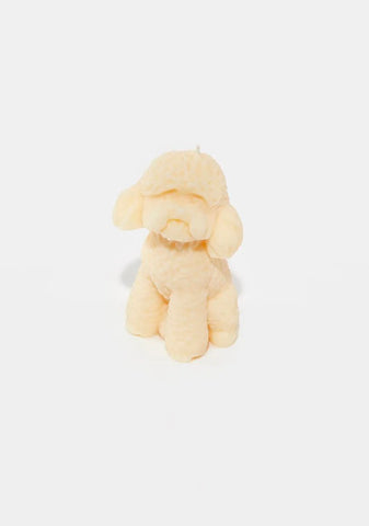 White Poodle Candle