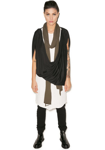 Empire Cowl Neck Tank - Dark Green