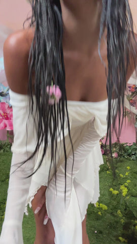 Whimsical Passage Mini Dress - White