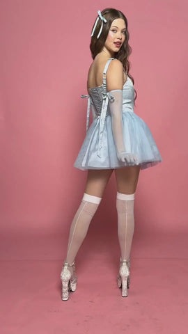 Enchanted Winter Mini Dress With Gloves