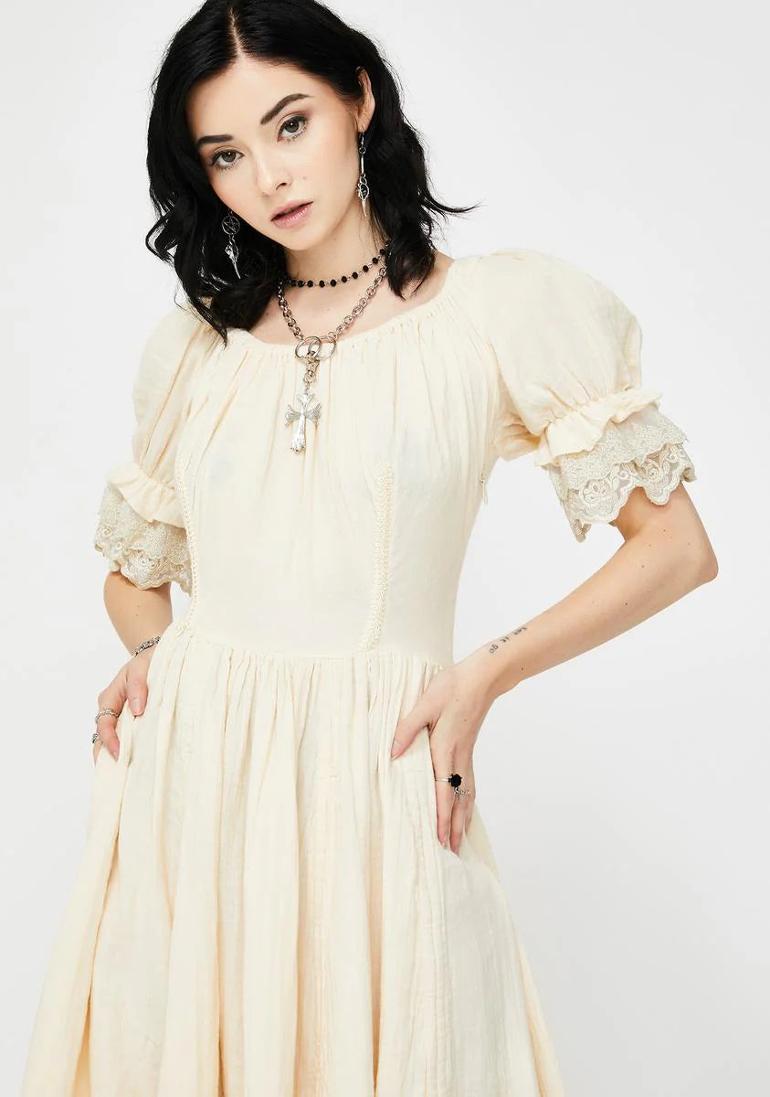 Victorian Ruffle Midi Dress