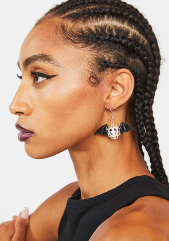 Babe Looking Daggers Bat Earrings