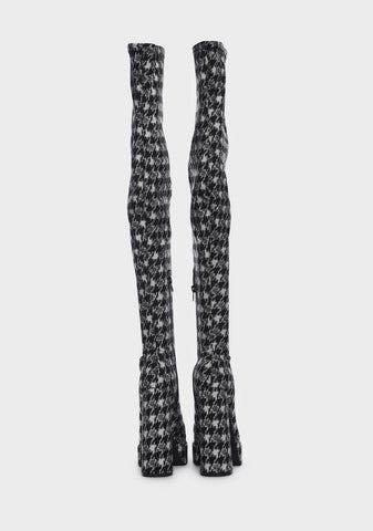 Back To Business Platform Thigh-High Boots