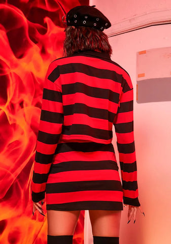 Anarchy Academy Striped Skirt Set