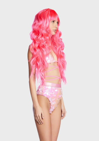 Pixie Delight Pink Bang Wig