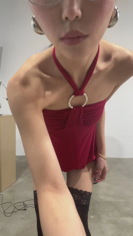 Y2K Bubble Mini Dress - Red