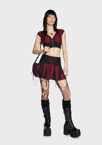 Black And Red Bo Peep Heart Bag