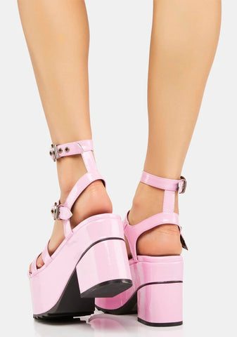 Pink Last Chance Platform Sandals