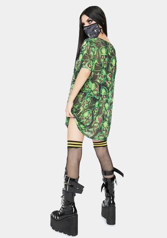 Brain Drain Mesh Tee Dress