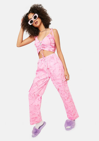 Pink Get It Poppin Cargo Pants