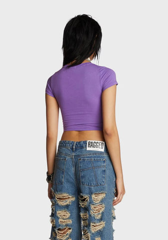 Lavender Stepping Off Crop Top