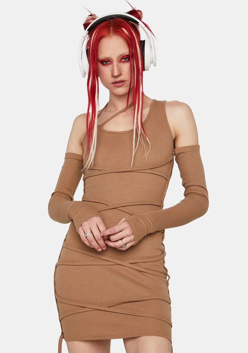 Pixie In Distress Strappy Mini Dress