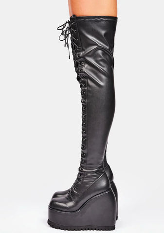 Serving Looks Thigh High Boots