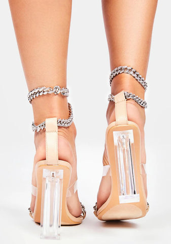 Nude Remember Me Always Peep Toe Heels