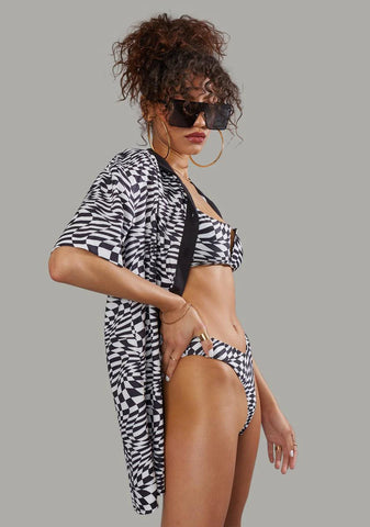 Warped Realm Checkered Button Up Shirt