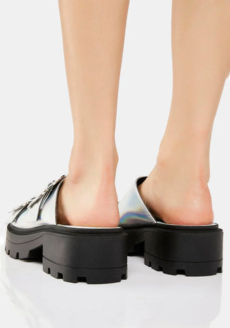 Amber Flower Chunky Sole Sliders