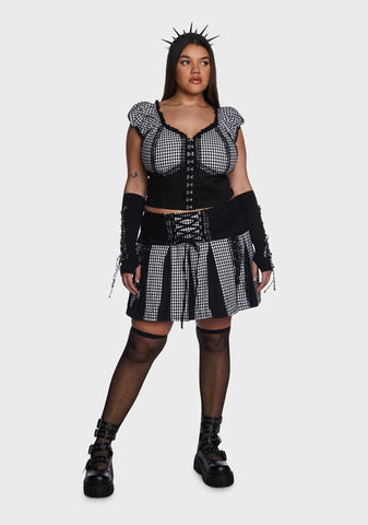 Plus Black And White Bo Peep Crop Top