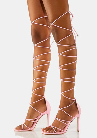 Pink Delara Wrap Heels
