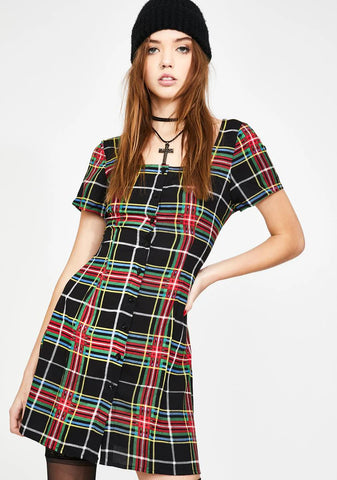 Plaid Zavaca Mini Dress