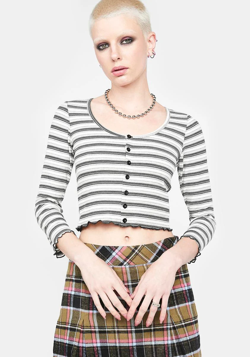 Chill Throwback Ringing Striped Cardigan